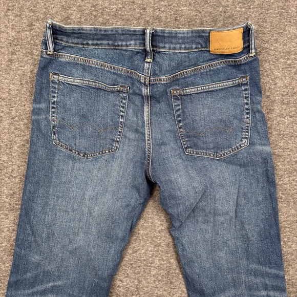 American Eagle Original Bootcut Flex Jeans Mens 34x35 Medium Wash Blue Denim - Picture 7 of 8